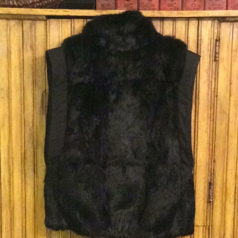 Vintage Black Rabbit Fur Jacket Or Vest - Picture 8 of 9